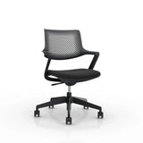 Schwarzer Bürostuhl FLEX CHAIR mit Netzrückenlehne und Armlehnen auf Rollen von Bosen Europe