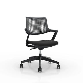 Schwarzer Bürostuhl FLEX CHAIR mit Netzrückenlehne und Armlehnen auf Rollen von Bosen Europe