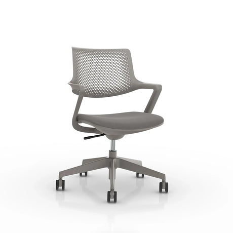 Taupefarbener Bürostuhl FLEX CHAIR mit perforierter Rückenlehne und Rollenkreuz von Bosen Europe