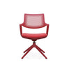 Roter Besucherstuhl FLEX CHAIR V mit perforierter Rückenlehne und Viersternfuß von Bosen Europe