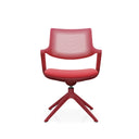Roter Besucherstuhl FLEX CHAIR V mit perforierter Rückenlehne und Viersternfuß von Bosen Europe