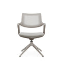Taupefarbener Besucherstuhl FLEX CHAIR V mit netzartiger Rückenlehne und vierfußigem Sternfuß von Bosen Europe