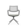 Grauer Besucherstuhl FLEX CHAIR V mit perforierter Rückenlehne und vierfußigem Gestell von Bosen Europe