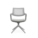 Grauer Besucherstuhl FLEX CHAIR V mit perforierter Rückenlehne und vierfußigem Gestell von Bosen Europe