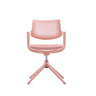 Rosa Besucherstuhl FLEX CHAIR V mit perforierter Rückenlehne und viersternförmigem Fuß von Bosen Europe