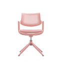 Rosa Besucherstuhl FLEX CHAIR V mit perforierter Rückenlehne und viersternförmigem Fuß von Bosen Europe