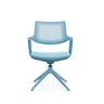 Hellblauer Besucherstuhl FLEX CHAIR V mit perforierter Rückenlehne und viersternförmigem Fuß von Bosen Europe