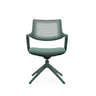 Grüner Besucherstuhl FLEX CHAIR V mit perforierter Rückenlehne und viersternförmigem Fuß von Bosen Europe