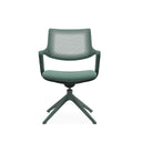 Grüner Besucherstuhl FLEX CHAIR V mit perforierter Rückenlehne und viersternförmigem Fuß von Bosen Europe