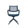Dunkelblauer Besucherstuhl FLEX CHAIR V mit perforierter Rückenlehne und viersternförmigem Fuß von Bosen Europe