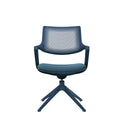 Dunkelblauer Besucherstuhl FLEX CHAIR V mit perforierter Rückenlehne und viersternförmigem Fuß von Bosen Europe
