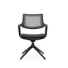 Schwarzer Besucherstuhl FLEX CHAIR V mit netzförmiger Rückenlehne und vierfußigem Gestell von Bosen Europe