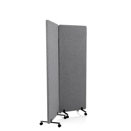 Zwei dunkelgraue Trennwände FLEXMIUT mit Rollenfüßen als Set von hjh OFFICE