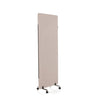 Trennwand FLEXMIUT in Taupe mit einem schwarzen Rollgestell von hjh OFFICE
