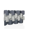 Trennwand FLEXMIUT PLUG in Grau und Hellgrau mit modularer, versetzter Struktur von hjh OFFICE