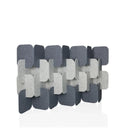 Trennwand FLEXMIUT PLUG in Grau und Hellgrau mit modularer, versetzter Struktur von hjh OFFICE