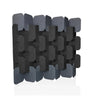 Graue und dunkelgraue Trennwand FLEXMIUT PLUG aus geflochtenen Filzelementen von hjh OFFICE
