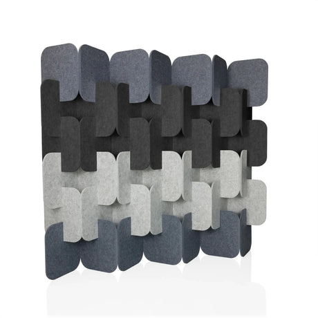 Trennwand FLEXMIUT PLUG in verschiedenen Grautönen aus Filz mit modularer Struktur von hjh OFFICE