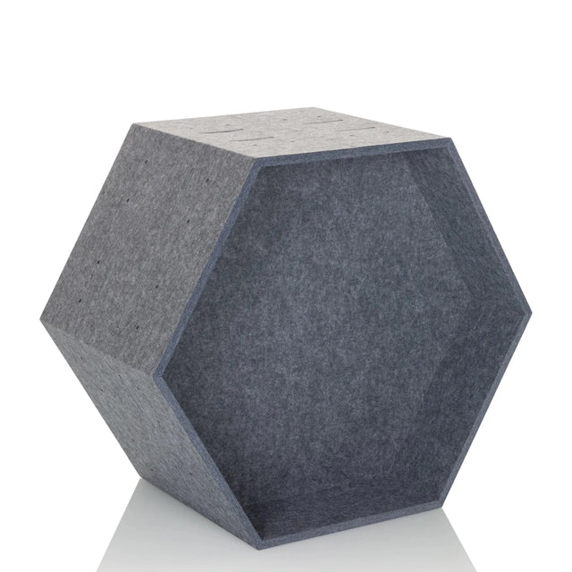 Graue Trennwand FLEXMIUT STORE B in sechseckiger Form aus Filzmaterial von hjh OFFICE