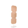 Beige Trennwand FLEXMIUT W mit drei abgerundeten Holzelementen auf weißem Standfuß von hjh OFFICE