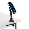 Schwarze Handy- und Tablethalterung FLEXMOBI III mit Tischklemme und verstellbarem Arm von hjh OFFICE