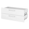 Zwei weiße Schubkästen FlexWall mit silberfarbenen Griffen von hjh OFFICE PRO