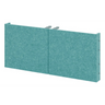 Türkisfarbene Akustik-Trennwand FlexWall aus Filzmaterial mit metallischen Halterungen von hjh OFFICE PRO