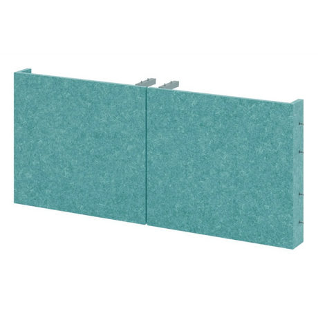 Türkisfarbene Akustik-Trennwand FlexWall aus Filzmaterial mit metallischen Halterungen von hjh OFFICE PRO