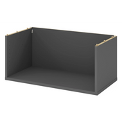 Graphitfarbener Aufsatzkorpus FlexWall mit einer offenen Ablagefläche von hjh OFFICE PRO