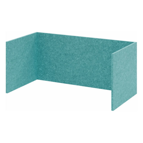 Türkisblaue Einhausung FlexWall mit dreiseitiger U-Form aus Filzmaterial von hjh OFFICE PRO