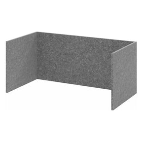 Graue Einhausung FlexWall mit drei Sichtschutzwänden in L-Form von hjh OFFICE PRO