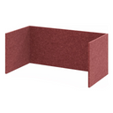 Bordeauxrote Einhausung FlexWall mit drei Seitenwänden aus Filzmaterial von hjh OFFICE PRO