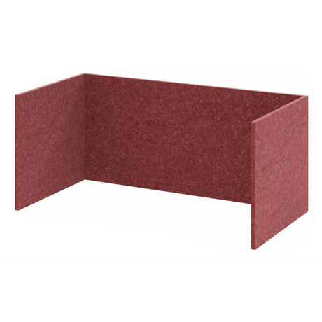 Bordeauxrote Einhausung FlexWall mit drei Seitenwänden aus Filzmaterial von hjh OFFICE PRO