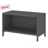 Graphitfarbener Unterschrank FlexWall mit offenem Fach und Sockelgestell von hjh OFFICE PRO