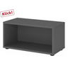 Graphitfarbener Korpus FlexWall mit einem offenen Fach und Stellfüßen von hjh OFFICE PRO