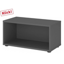 Graphitfarbener Korpus FlexWall mit einem offenen Fach und Stellfüßen von hjh OFFICE PRO