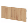 Hängeschrank FlexWall in Asteiche-Optik mit zwei Türen und silberfarbenen Griffen von hjh OFFICE PRO