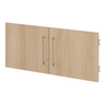 Hängeschrank FlexWall mit Türenpaar in Eicheoptik und silbernen Griffen von hjh OFFICE PRO