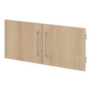 Hängeschrank FlexWall mit Türenpaar in Eicheoptik und silbernen Griffen von hjh OFFICE PRO