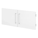 Weißes Türenpaar FlexWall mit zwei silberfarbenen Griffen von hjh OFFICE PRO