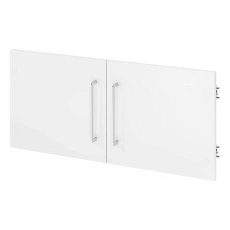 Weißes Türenpaar FlexWall mit zwei silberfarbenen Griffen von hjh OFFICE PRO