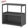 Regal FlexWall in Graphit mit offenem Rahmen, zwei Ablageflächen und Stellfüßen von hjh OFFICE PRO