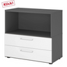 Unterbauschrank FlexWall in Graphit und Weiß mit zwei Schubladen und offenem Fach von hjh OFFICE PRO
