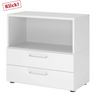 Weißer Unterschrank FlexWall mit offenem Fach, zwei Schubladen und Stellfüßen von hjh OFFICE PRO