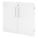 Weißes Türenpaar FlexWall mit zwei silberfarbenen Griffen von hjh OFFICE PRO