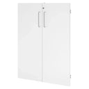 Weißes Türenpaar FlexWall mit zwei vertikalen Griffen aus Metall von hjh OFFICE PRO