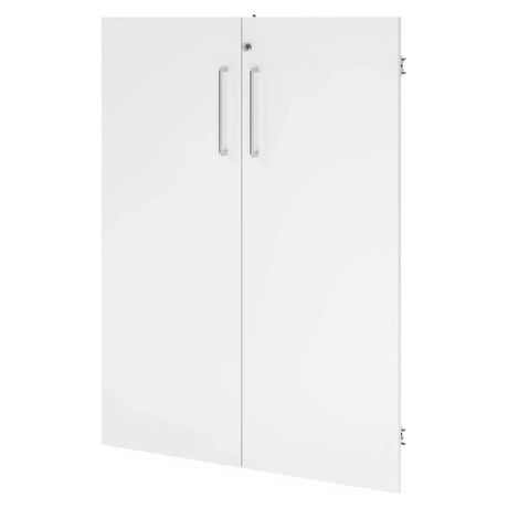 Weißes Türenpaar FlexWall mit zwei vertikalen Griffen aus Metall von hjh OFFICE PRO