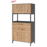 Regalschrank FlexWall in Graphit und Asteiche mit zwei Schubladen und Türen von hjh OFFICE PRO