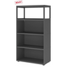 Regal FlexWall in Graphit mit drei offenen Regalfächern und einem oberen Rahmen von hjh OFFICE PRO