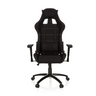 Schwarzer Gamingstuhl GAME FORCE mit Stoffbezug, weißen Ziernähten und Armlehnen von hjh OFFICE